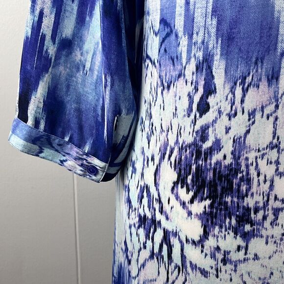 Chicos Woven Dreams Tulia Hi Lo Tunic Top Sequins Flowy Vibrant Size 0/US Small - Picture 4 of 14